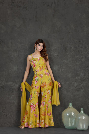 Vibrant Yellow Indo-Western Set