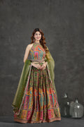 Green Lehenga Set with Printed & Embroidered Detailing | Rasaya 
