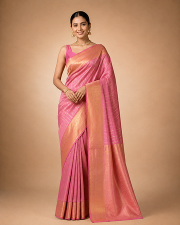 Pink Kanjivaram Silk Saree