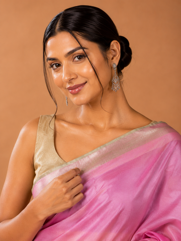 Pink & Gold Soft Silk Saree
