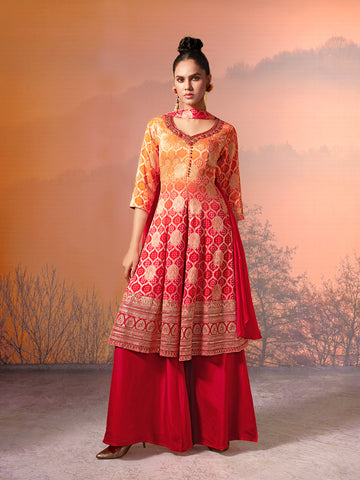 Red Orange Ombre Bandani Suit