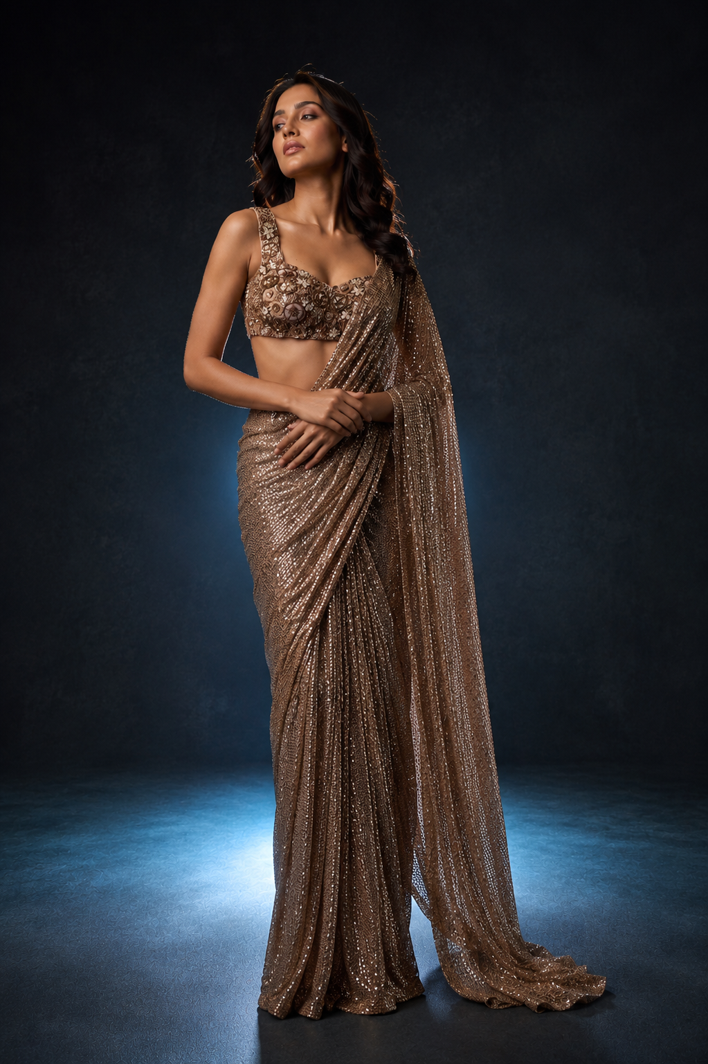 Gold Sequin Saree