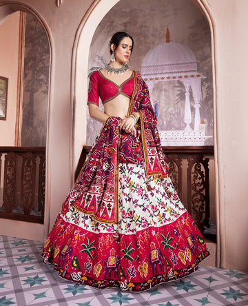 Multicolour Silk Embellished Lehenga Choli