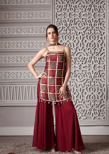 Red Gold Silk Set