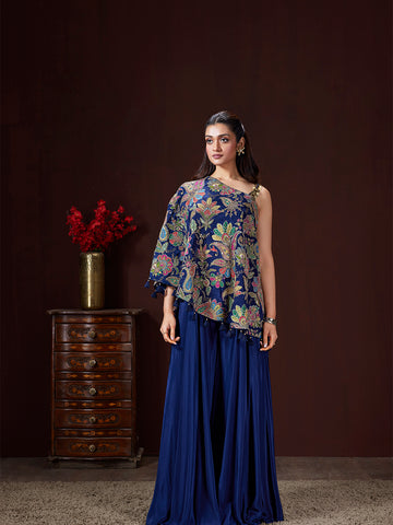 Floral Kaftan Georgette Sharara Set