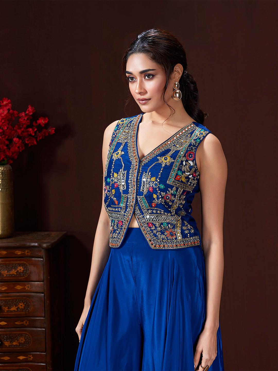 Azure Multi-Resham Sharara Set
