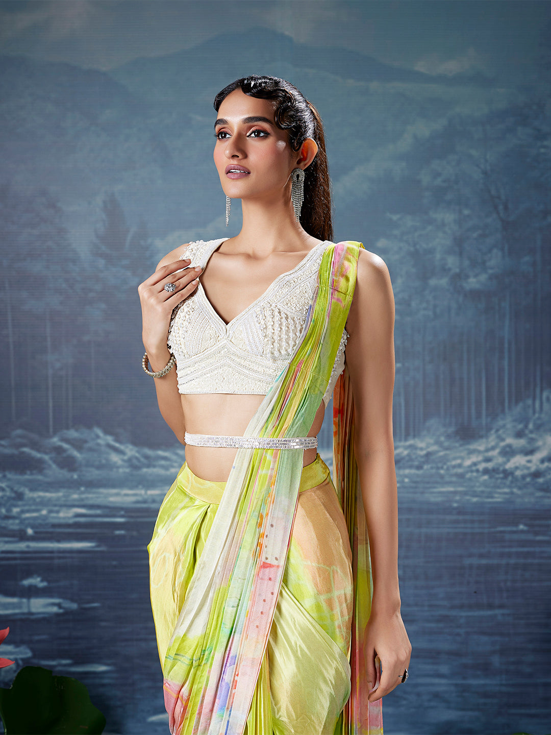 Sunshine Glow Pre-Draped Saree