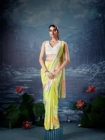 Sunshine Glow Pre-Draped Saree